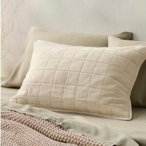 Casaluna only 1 king size Heavyweight LinenBlend Quilt sham Cotton New NWT